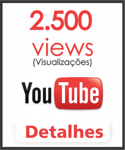 Pacote 2.500 views YouTube