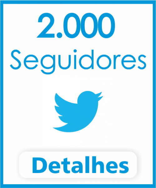 Pacote 2.000 seguidores Twitter